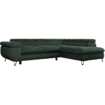 Narożnik PETER L - strona prawa - ciemnozielony, sztruks