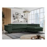 Narożnik PETER L - strona prawa - ciemnozielony, sztruks