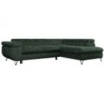 Narożnik PETER L - strona prawa - ciemnozielony, sztruks