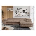 Narożnik PETER L - strona prawa - brązowy, sztruks