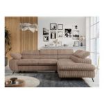 Narożnik PETER L - strona prawa - brązowy, sztruks