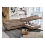 Narożnik PETER L - strona prawa - brązowy, sztruks