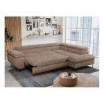 Narożnik PETER L - strona prawa - brązowy, sztruks