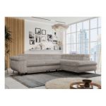 Narożnik PETER L - strona prawa - jasnobrązowy, sztruks