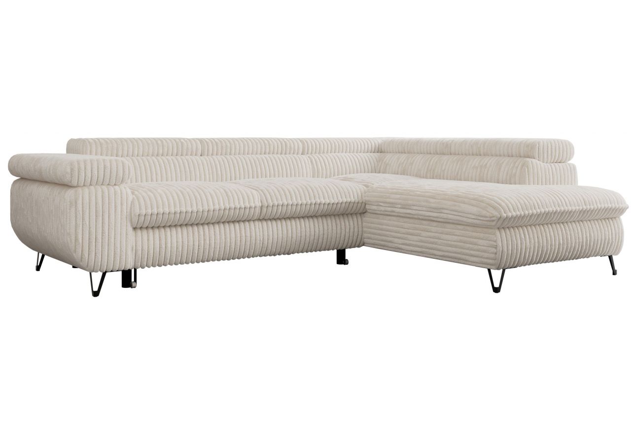 Narożnik PETER L - strona prawa - beżowy, sztruks