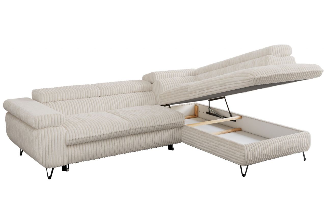 Narożnik PETER L - strona prawa - beżowy, sztruks