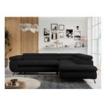 Narożnik PETER L - strona prawa - czarny, boucle