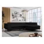 Narożnik PETER L - strona prawa - czarny, boucle