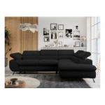 Narożnik PETER L - strona prawa - czarny, boucle