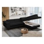 Narożnik PETER L - strona prawa - czarny, boucle