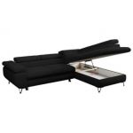 Narożnik PETER L - strona prawa - czarny, boucle