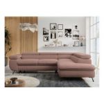 Narożnik PETER L - strona prawa - różowy, boucle