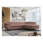 Narożnik PETER L - strona prawa - różowy, boucle