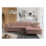 Narożnik PETER L - strona prawa - różowy, boucle