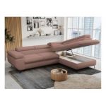 Narożnik PETER L - strona prawa - różowy, boucle