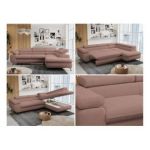 Narożnik PETER L - strona prawa - różowy, boucle