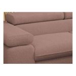 Narożnik PETER L - strona prawa - różowy, boucle