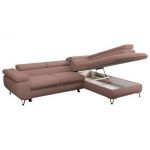 Narożnik PETER L - strona prawa - różowy, boucle