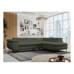 Narożnik PETER L - strona prawa - ciemnozielony, boucle