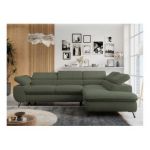 Narożnik PETER L - strona prawa - ciemnozielony, boucle