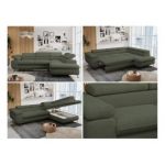 Narożnik PETER L - strona prawa - ciemnozielony, boucle