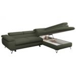 Narożnik PETER L - strona prawa - ciemnozielony, boucle