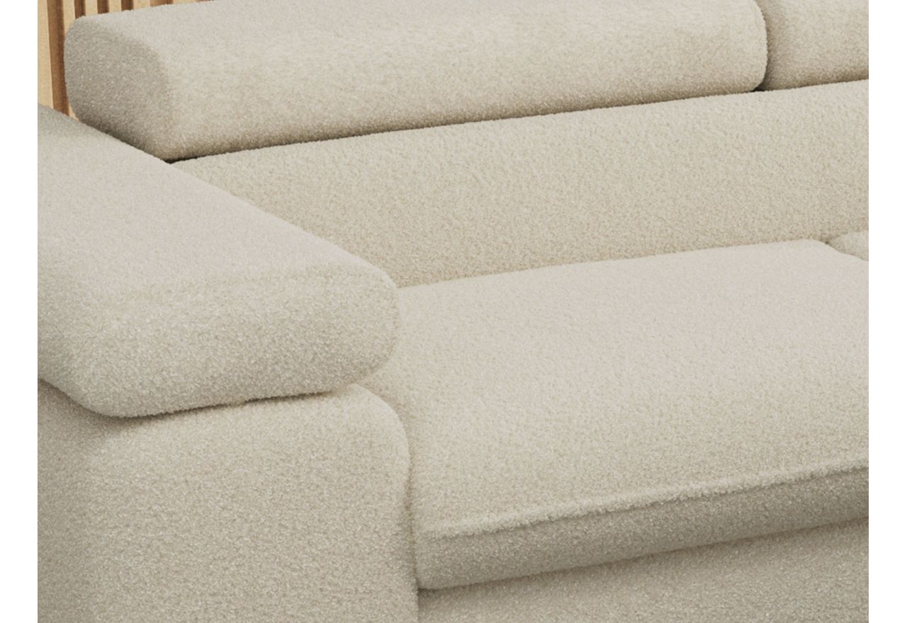 Narożnik PETER L - strona prawa - beżowy, boucle