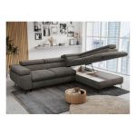 Narożnik PETER L - strona prawa - ciemnoszary, welwet