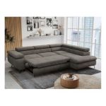 Narożnik PETER L - strona prawa - ciemnoszary, welwet