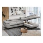 Narożnik PETER L - strona prawa - jasnoszary, welwet