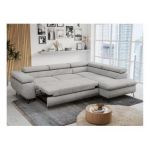 Narożnik PETER L - strona prawa - jasnoszary, welwet