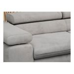 Narożnik PETER L - strona prawa - jasnoszary, welwet