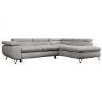 Narożnik PETER L - strona prawa - jasnoszary, welwet