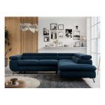 Narożnik PETER L - strona prawa - ciemnoniebieski, welwet