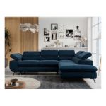 Narożnik PETER L - strona prawa - ciemnoniebieski, welwet