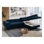 Narożnik PETER L - strona prawa - ciemnoniebieski, welwet