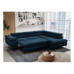 Narożnik PETER L - strona prawa - ciemnoniebieski, welwet