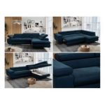 Narożnik PETER L - strona prawa - ciemnoniebieski, welwet