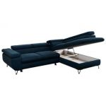 Narożnik PETER L - strona prawa - ciemnoniebieski, welwet