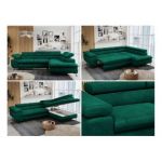 Narożnik PETER L - strona prawa - ciemnozielony, welwet