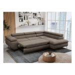 Narożnik PETER L - strona prawa - brązowy, welwet