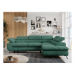 Narożnik PETER L - strona prawa - ciemnozielony, struktura