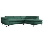 Narożnik PETER L - strona prawa - ciemnozielony, struktura