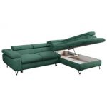 Narożnik PETER L - strona prawa - ciemnozielony, struktura