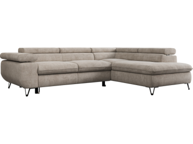 Narożnik PETER L - strona prawa - beżowy, struktura