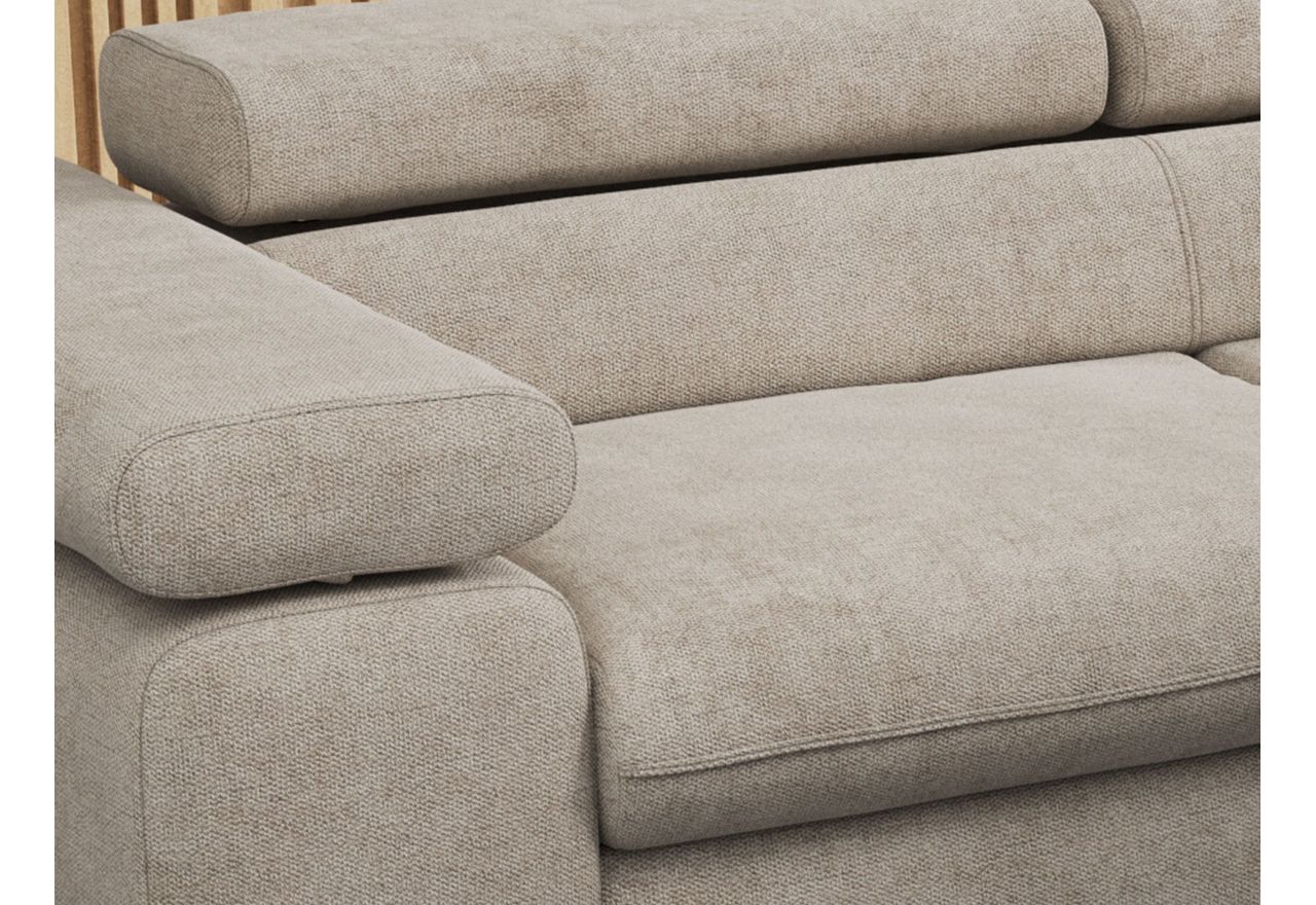 Narożnik PETER L - strona prawa - beżowy, struktura