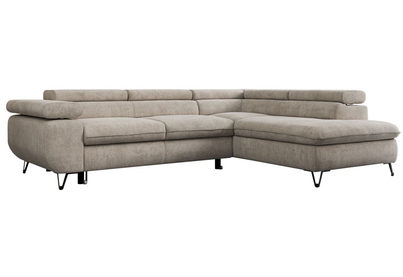 Narożnik PETER L - strona prawa - beżowy, struktura