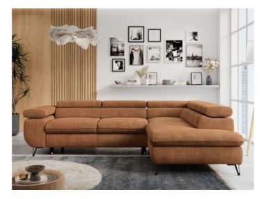 Narożnik PETER L - strona prawa - pomarańczowy, struktura