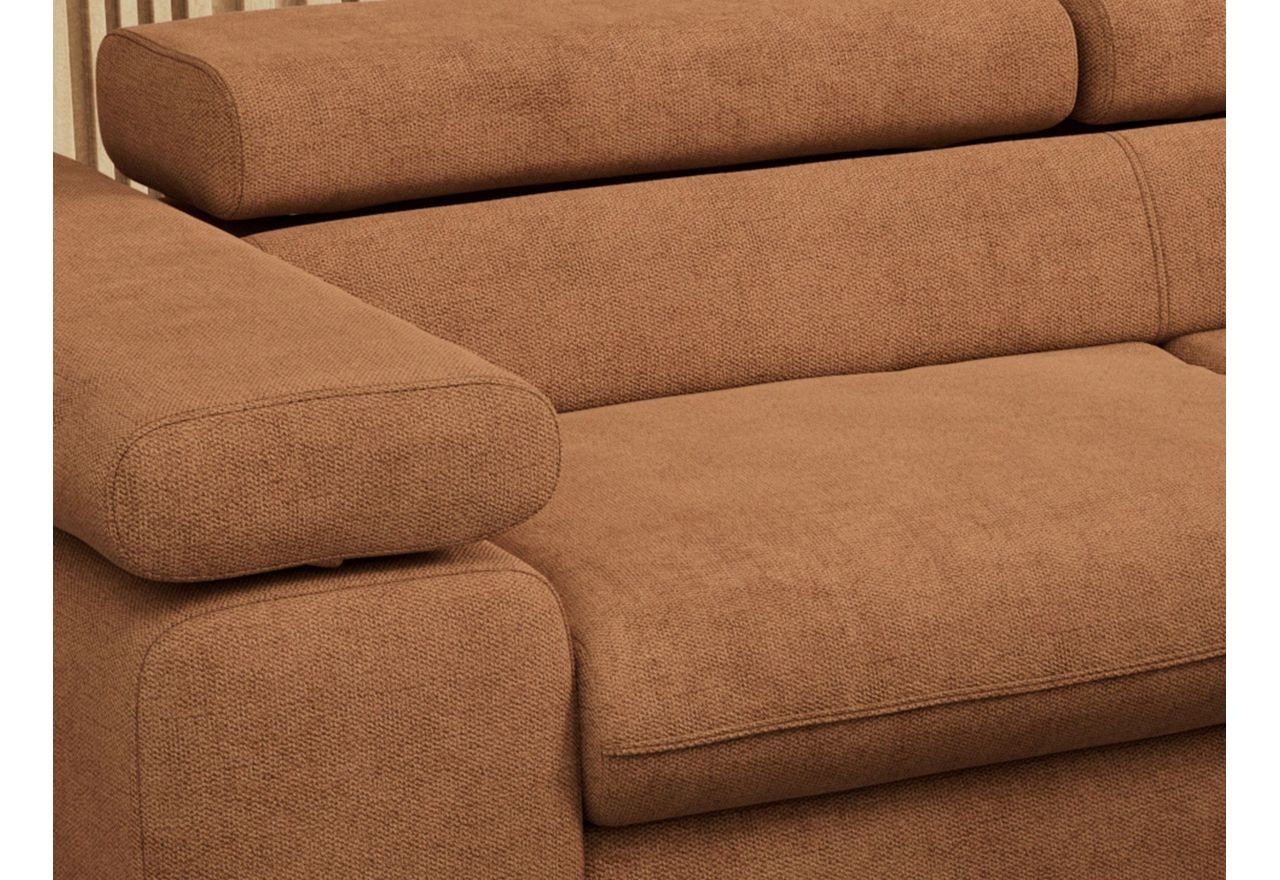 Narożnik PETER L - strona prawa - pomarańczowy, struktura