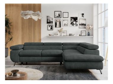 Narożnik PETER L - strona prawa - ciemnoszary, struktura